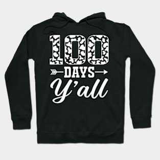 100 Days Yall Cow Print 100Th Day Of School Teacher Kids Hoodie